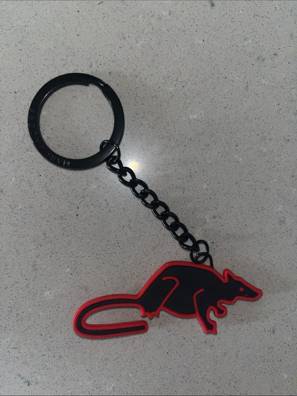 MARC JACOBS Black & Red Rat Silhouette Keychain